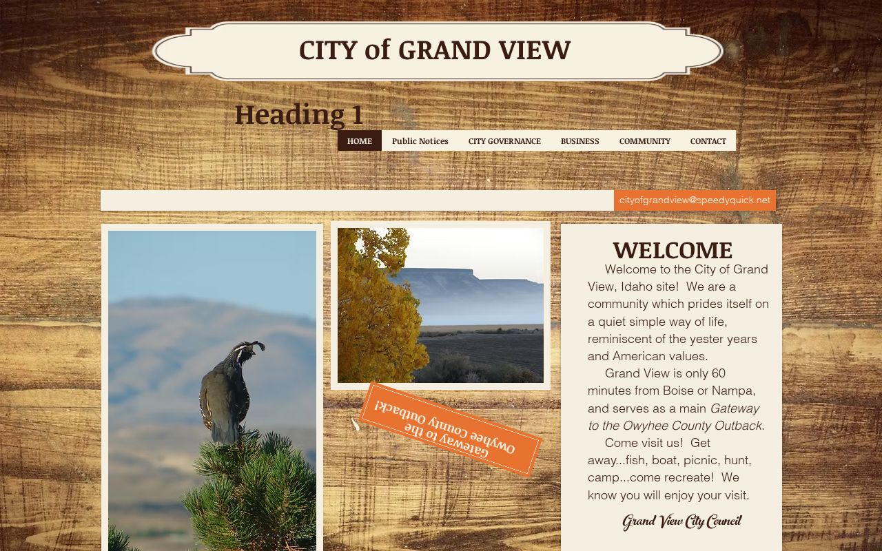 Official Grand View city page and municipal building context