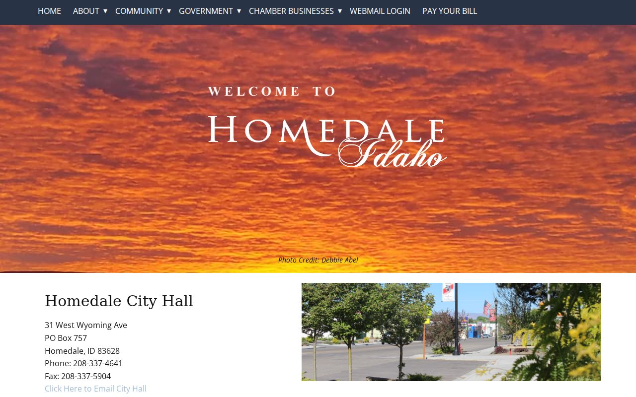 Official Homedale city offices page and building information