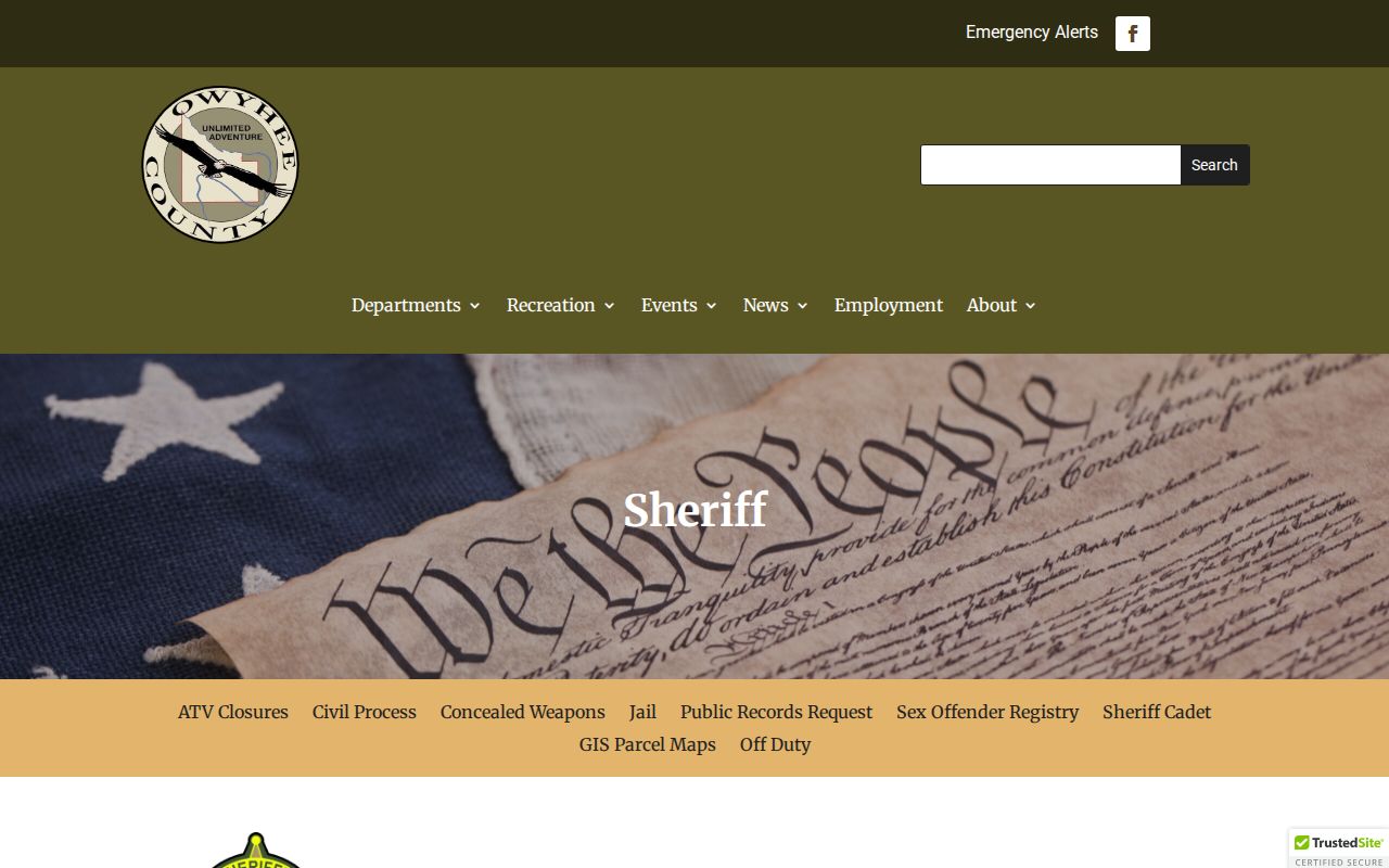 Owyhee County sheriff criminal records office