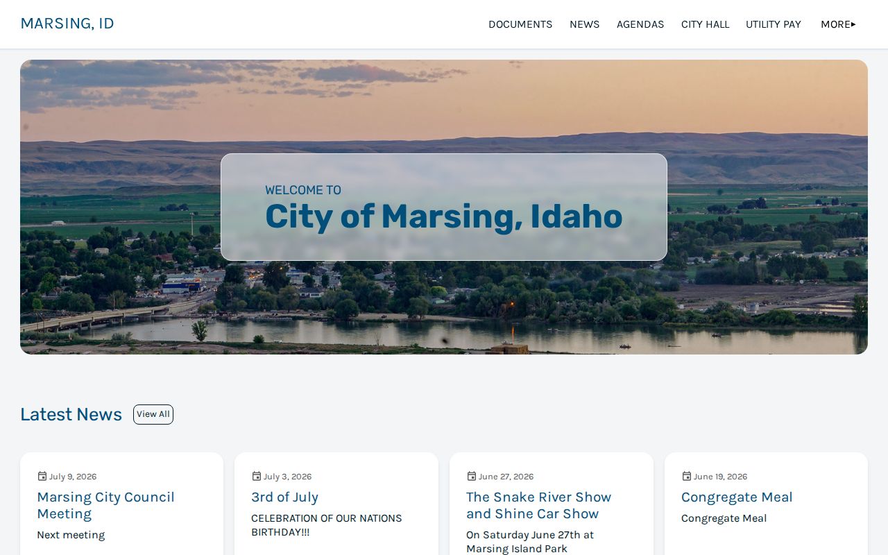 Official Marsing city homepage and City Hall information