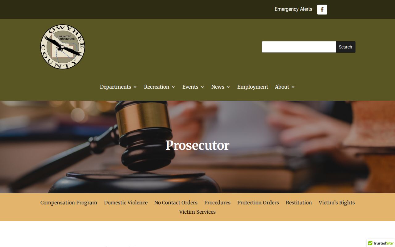 Owyhee County prosecutor office contacts serving Marsing cases
